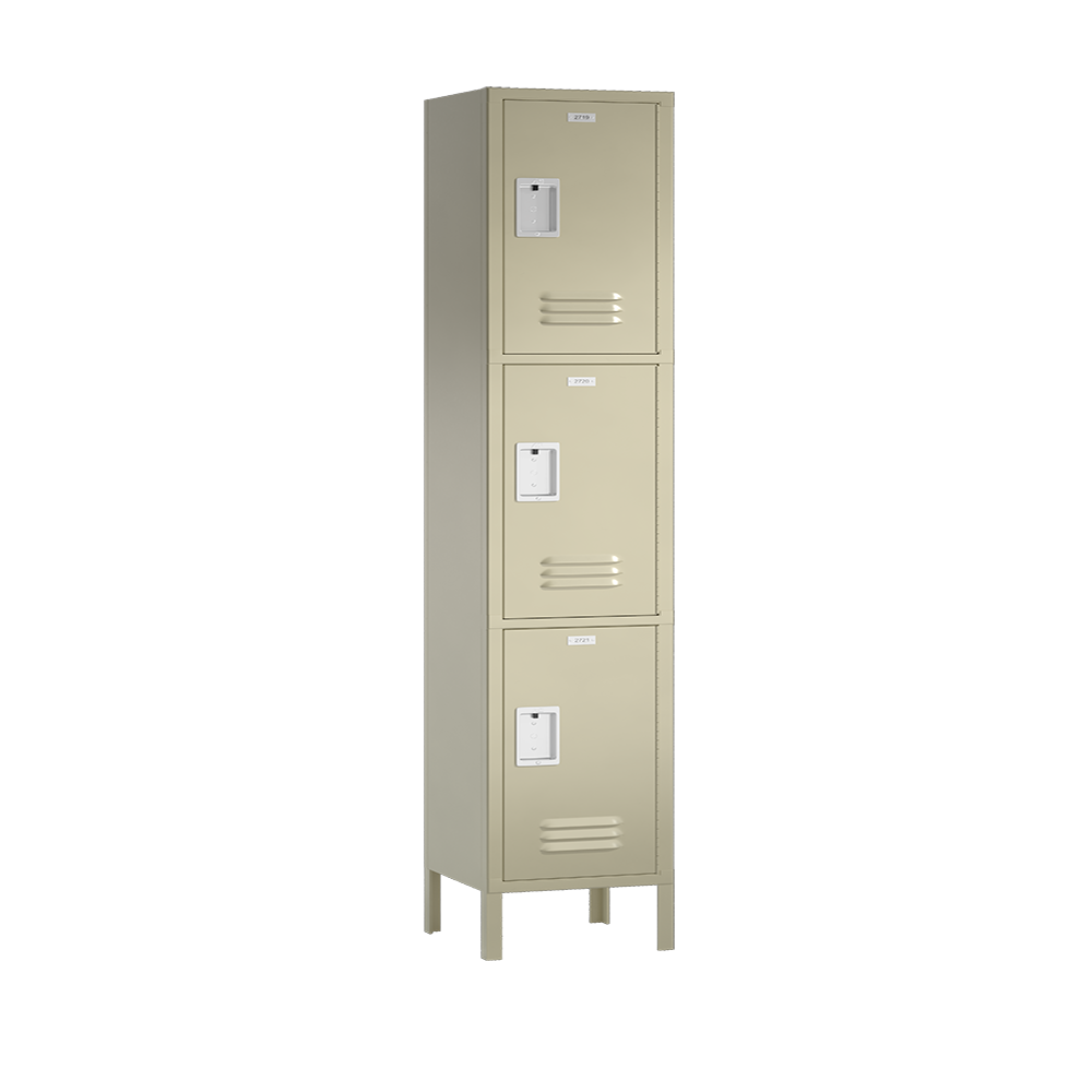 Traditional Metal Locker — 3 Tier, 1 Wide